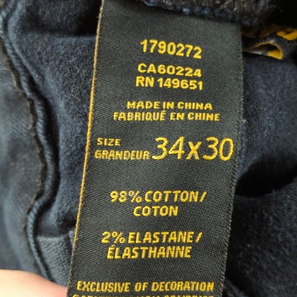 Caterpillar Carpenter Pants Mens 34x30 Navy Blue Faded Relaxed Fit Stretch - Picture 4 of 12